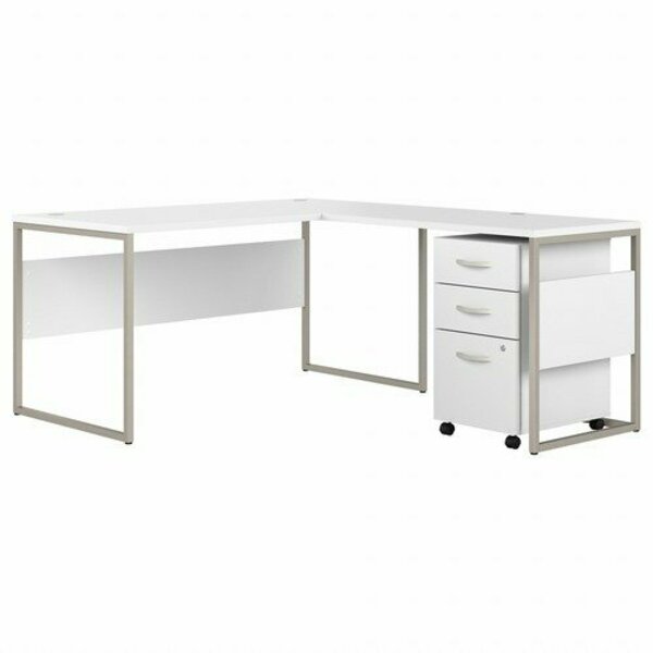 Bush Business Furniture Desk, L-Shaped, w/Ped, 59.45inx71.34inx29.9in, White BSHHYB029WHSU